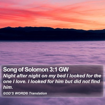 Song of Solomon 3:1 GW Bible Verse Image