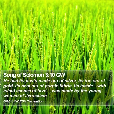 Song of Solomon 3:10 GW Bible Verse Image