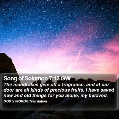 Song of Solomon 7:13 GW Bible Verse Image
