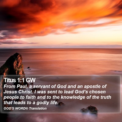 Titus 1:1 GW Bible Verse Image