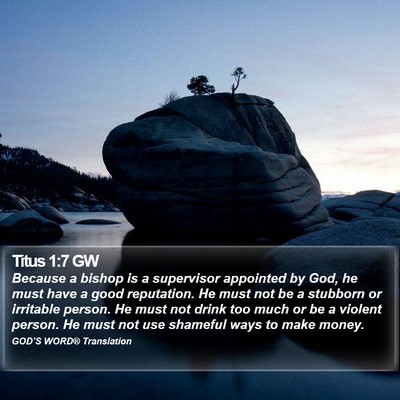 Titus 1:7 GW Bible Verse Image
