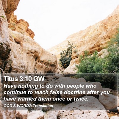 Titus 3:10 GW Bible Verse Image