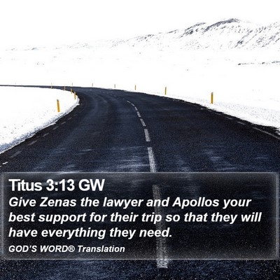 Titus 3:13 GW Bible Verse Image