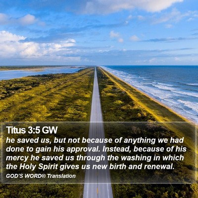 Titus 3:5 GW Bible Verse Image