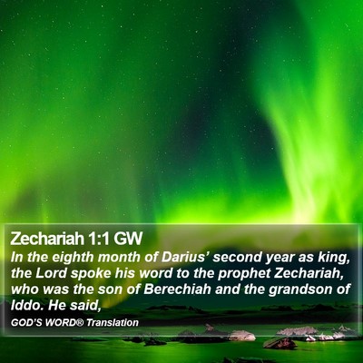 Zechariah 1:1 GW Bible Verse Image
