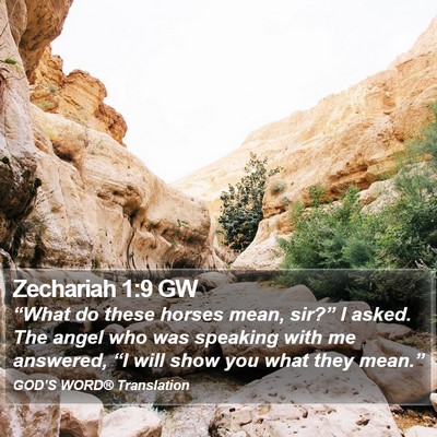 Zechariah 1:9 GW Bible Verse Image