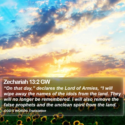 Zechariah 13:2 GW Bible Verse Image