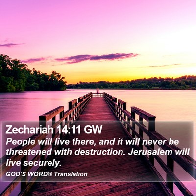 Zechariah 14:11 GW Bible Verse Image