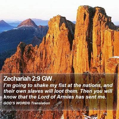 Zechariah 2:9 GW Bible Verse Image