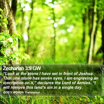 Zechariah 3:9 GW Bible Verse Image