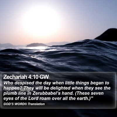 Zechariah 4:10 GW Bible Verse Image