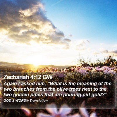 Zechariah 4:12 GW Bible Verse Image