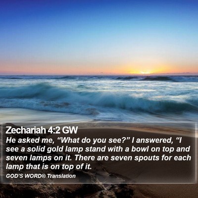 Zechariah 4:2 GW Bible Verse Image