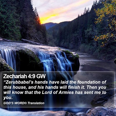 Zechariah 4:9 GW Bible Verse Image