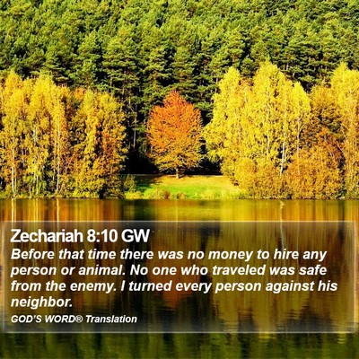 Zechariah 8:10 GW Bible Verse Image