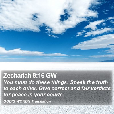 Zechariah 8:16 GW Bible Verse Image