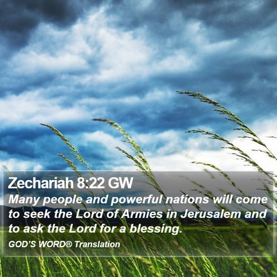 Zechariah 8:22 GW Bible Verse Image