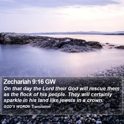 Zechariah 9:16 GW Bible Verse Image