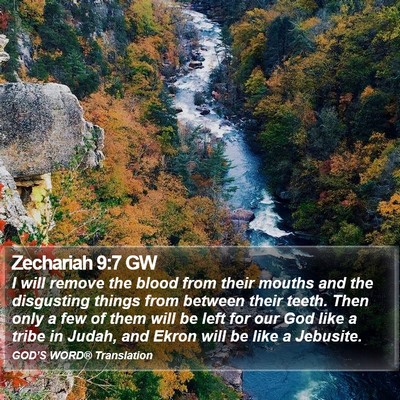 Zechariah 9:7 GW Bible Verse Image