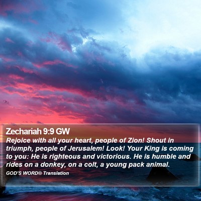 Zechariah 9:9 GW Bible Verse Image