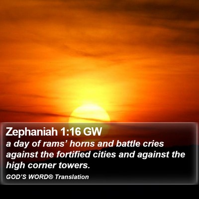 Zephaniah 1:16 GW Bible Verse Image