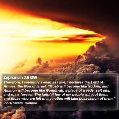 Zephaniah 2:9 GW Bible Verse Image
