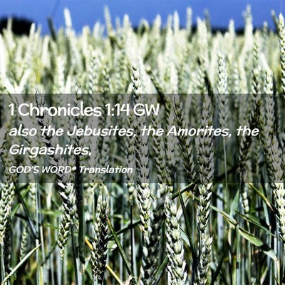 Picture 02 - 1 Chronicles 1:14 GW - also the Jebusites, the Amorites, the - Bible Verse Picture