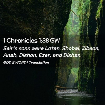 Picture 02 - 1 Chronicles 1:38 GW - Seir’s sons were Lotan, Shobal, Zibeon, Anah, - Bible Verse Picture