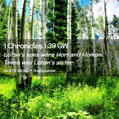 Picture 02 - 1 Chronicles 1:39 GW - Lotan’s sons were Hori and Homam. Timna was - Bible Verse Picture