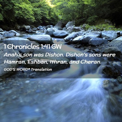Picture 02 - 1 Chronicles 1:41 GW - Anah’s son was Dishon. Dishon’s sons were - Bible Verse Picture