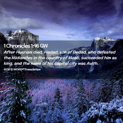 Picture 02 - 1 Chronicles 1:46 GW - After Husham died, Hadad, son of Bedad, who - Bible Verse Picture