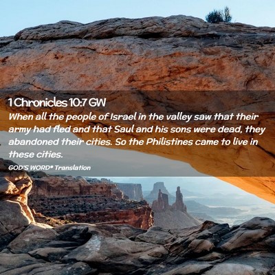Picture 02 - 1 Chronicles 10:7 GW - When all the people of Israel in the valley saw - Bible Verse Picture