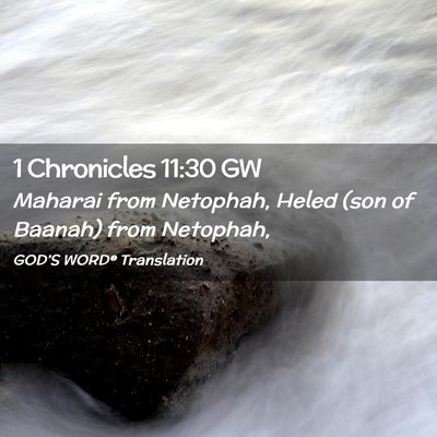 Picture 02 - 1 Chronicles 11:30 GW - Maharai from Netophah, Heled (son of Baanah) from - Bible Verse Picture