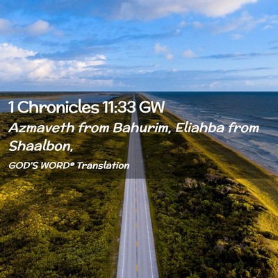 Picture 02 - 1 Chronicles 11:33 GW - Azmaveth from Bahurim, Eliahba from - Bible Verse Picture