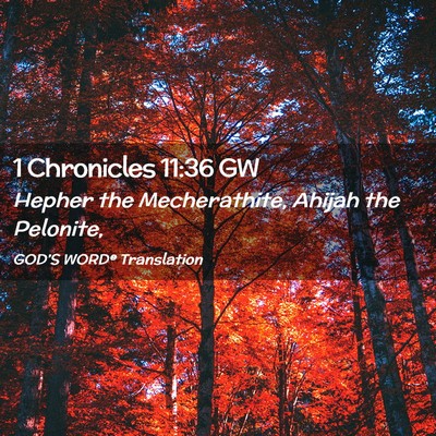 Picture 02 - 1 Chronicles 11:36 GW - Hepher the Mecherathite, Ahijah the - Bible Verse Picture
