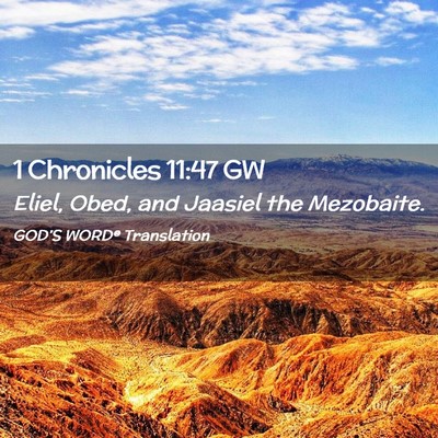 Picture 02 - 1 Chronicles 11:47 GW - Eliel, Obed, and Jaasiel the - Bible Verse Picture