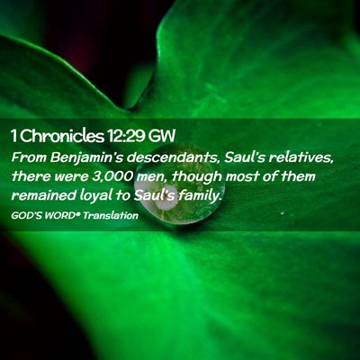 Picture 02 - 1 Chronicles 12:29 GW - From Benjamin’s descendants, Saul’s - Bible Verse Picture