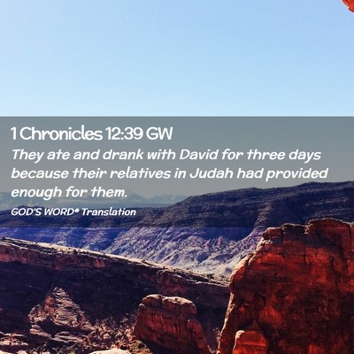 Picture 02 - 1 Chronicles 12:39 GW - They ate and drank with David for three days - Bible Verse Picture