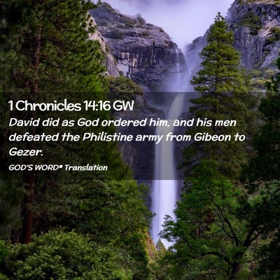 Picture 02 - 1 Chronicles 14:16 GW - David did as God ordered him, and his men - Bible Verse Picture