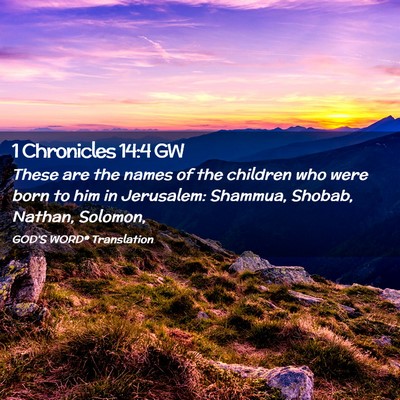 Picture 02 - 1 Chronicles 14:4 GW - These are the names of the children who were born - Bible Verse Picture