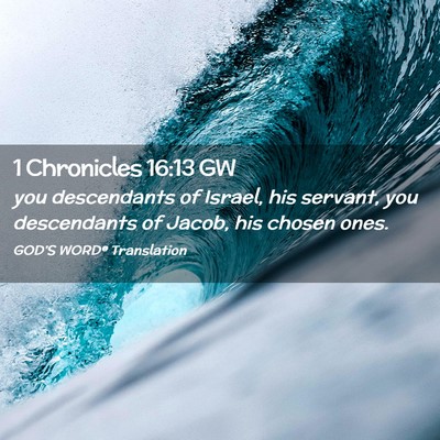 Picture 02 - 1 Chronicles 16:13 GW - you descendants of Israel, his servant, you - Bible Verse Picture