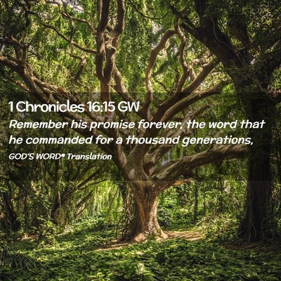 Picture 02 - 1 Chronicles 16:15 GW - Remember his promise forever, the word that he - Bible Verse Picture