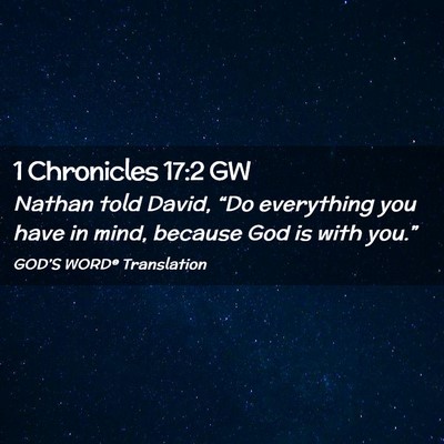 Picture 02 - 1 Chronicles 17:2 GW - Nathan told David, “Do everything you have in - Bible Verse Picture