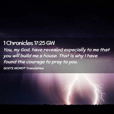 Picture 02 - 1 Chronicles 17:25 GW - You, my God, have revealed especially to me that - Bible Verse Picture