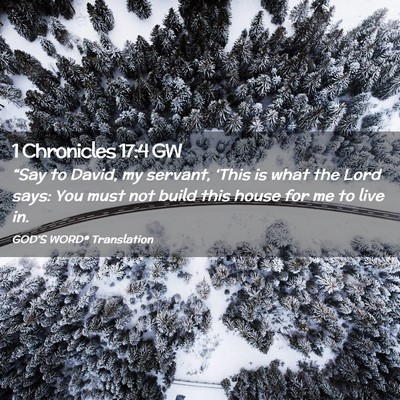 Picture 02 - 1 Chronicles 17:4 GW - “Say to David, my servant, ‘This is what the - Bible Verse Picture