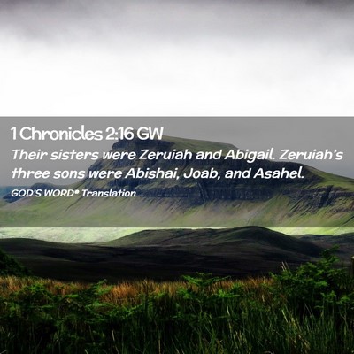 Picture 02 - 1 Chronicles 2:16 GW - Their sisters were Zeruiah and Abigail. - Bible Verse Picture