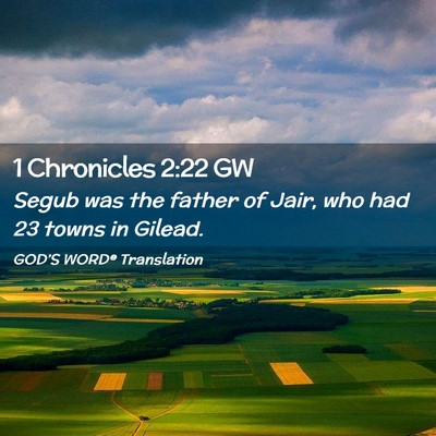 Picture 02 - 1 Chronicles 2:22 GW - Segub was the father of Jair, who had 23 towns in - Bible Verse Picture