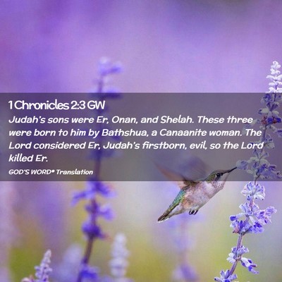 Picture 02 - 1 Chronicles 2:3 GW - Judah’s sons were Er, Onan, and Shelah. These - Bible Verse Picture