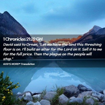 Picture 02 - 1 Chronicles 21:22 GW - David said to Ornan, “Let me have the land this - Bible Verse Picture