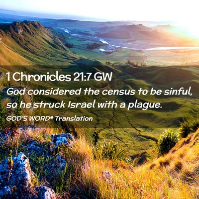 Picture 02 - 1 Chronicles 21:7 GW - God considered the census to be sinful, so he - Bible Verse Picture
